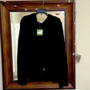 Kate Spade Black Terry Ruffle Hoodie size M NWT